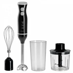 АКСИНЬЯ Блендер погружной 750 Вт КС-326В с измельчителем, венчиком, стаканом, черный с серым