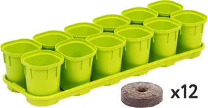 DELTA Набор горшков для выращивания рассады InGreen Smart Solution с поддоном и торфяными таблетками12x200