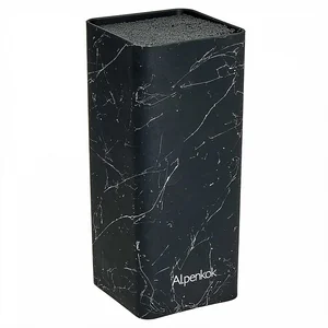 ALPENKOK Подставка для ножей 22×11×11 см AK-223ST черный мрамор