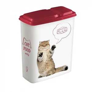 Бытпласт Контейнер Для Корма С Декором Lucky Pet 2,3л, Кошки (бордовый) 434211521