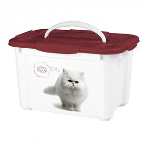 Бытпласт Контейнер Для Корма С Декором Lucky Pet 5,5л Кошки (бордовый) 434212521