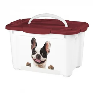 Бытпласт Контейнер Для Корма С Декором Lucky Pet 5,5л Собаки (бордовый) 434212421