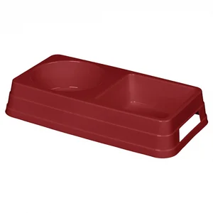 Бытпласт Миска Для Животных Двойная Lucky Pet 0,8л (0,45л + 0,36л) (бордовый) 434206821