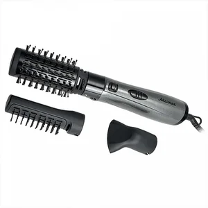 АКСИНЬЯ Фен-щетка электрический 1000 Вт, 3 насадки КС-721В серый с черным