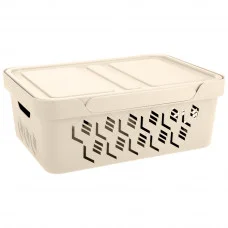 Ящик С Крышкой Универсальный deluxe, 380х276х140 Мм, 12л светло-бежевый 00-00006190