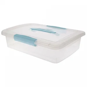 Ящик для хранения Laconic с защелками и ручкой 5 л небесный прозрачный 00-00009541
