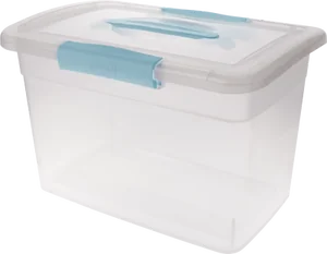 Ящик для хранения Laconic с защелками и ручкой 14 л небесный прозрачный (BQ2525НБСПР)