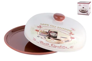 КОРАЛЛ Блюдо для блинов с крышкой Кофе d23см. HC604R-A17