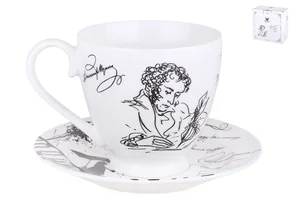 КОРАЛЛ Пара чайная 440 мл. Золотой век. Пушкин А.С. YQ2117-14CS