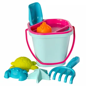 DELTA Песочный набор Lalababy Follow Me (ведерко, сито, совочек, грабельки, 4 формочки) LA1020ПРЦ розовый
