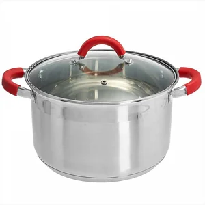 WEBBER Кастрюля 6,6 л, 24 см, из нержавеющей стали со стеклянной крышкой BE-344/2