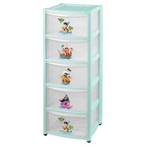 Бытпласт Комод Детский На Колесах 5 Ящиков (зеленый)