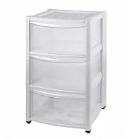 БЫТПЛАСТ Комод на колесах Амадео 3 ящика (бесцветный) 431242801