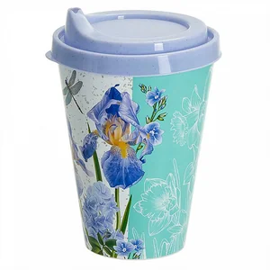 DELTA Стакан 420 мл для напитков с крышкой и декором (сиреневый) 221119710/01