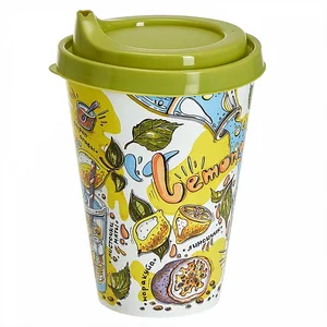 DELTA Стакан 420 мл для напитков с крышкой и декором (салатовый) 221127820/01