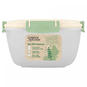 DELTA Контейнер для продуктов Green Republic герметичный 0,9 л квадратный SE2242GR лён