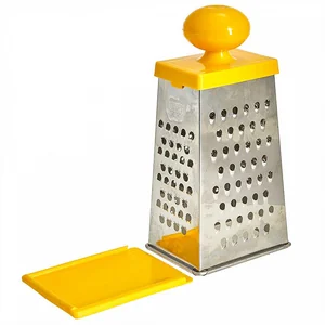 DELTA Терка универсальная 11×8,5×23 см из нержавеющей стали с дном КМ02.001.08 с круглой пластиковой ручкой