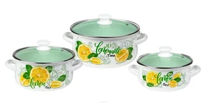 КМК Набор кастрюль Лимонный сет-1-Экстра (бел.)