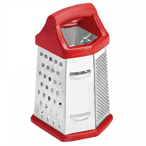 WEBBER Терка 6 граней, 20 см (нержавеющая сталь) с пластиковой ручкой BE-092 красная