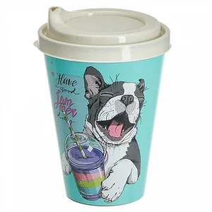 DELTA Стакан 420 мл с крышкой и с декором (микс 1) 221122090/00