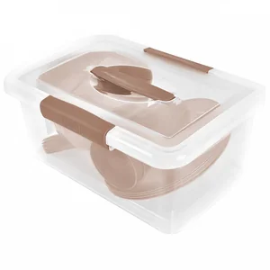 DELTA Набор для пикника Sugar&Spice Vanilla на 4 персоны в контейнере (14 предметов) SE181212005 латте