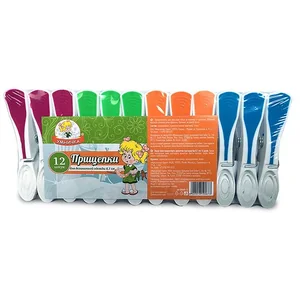 Прищепки д/деликатной одежды 8,2 см набор 12шт Умничка D0845-12