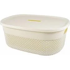 Корзина для хранения с крышкой OSLO 12л молочный 00-00010171