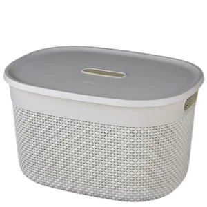 Корзина для хранения с крышкой OSLO 18л серый шторм 00-00013605