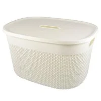Корзина для хранения с крышкой OSLO 6л молочный туман 00-00010178