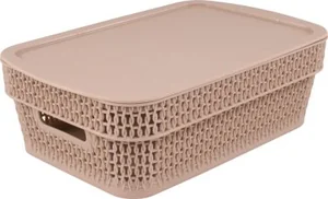 Корзина прямоугольная Ajur 3л с крышкой кофейный (BQ4111КФ)