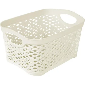 Корзинка прямоугольная Fiori mini пластиковая без крышки 1 л молочный 00-00010514