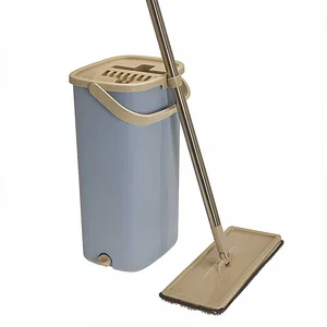 Комплект для уборки Magic швабра с насадкой и ведром с отжимом 32879 голубой