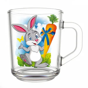 ДЕКОСТЕК Кружка для чая 200 мл (Зайцы мультяшки) 335-Д