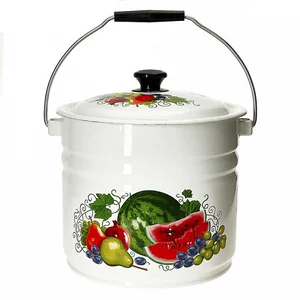 DELTA Ведро с крышкой 10 л цельноштампованное 41204-222/6-У2 Восточные дары белое