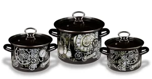 КМК Набор кастрюль Стимпанк-5-1-Люкс стиль (черн.)