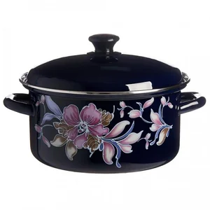 КМК Кастрюля 2,0л сфер.с об.с рис. (черн.) 61915-103/4.02-У4 (стеклянная крышка)