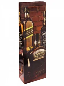 Пакет подарочный с глянцевой ламинацией 12x36x8,5 см (Bottle) Крепкий напиток, 157 г ПКП-7343