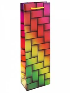 Пакет подарочный с глянцевой ламинацией 12x36x8,5 см (Bottle) Яркие краски, 157 г ПКП-7339