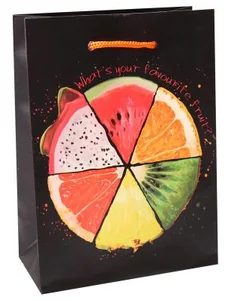 Пакет подарочный с матовой ламинацией 11,5x14,5x6 см (S) Любимый фрукт, 128 г ППК-6256