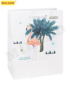 Пакет подарочный Фламинго в тропиках 32.4х44.5х10.2 см ППД-0129