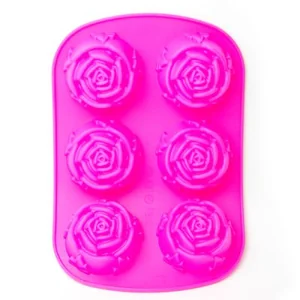 Форма силиконовая на планшете из 6 форм в виде розы 16523-6