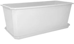Набор балконный ящик и поддон, 40 см белый