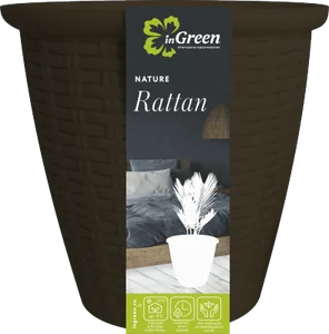 Кашпо Rattan D 210мм/4,5 л с внутренним горшком 2,25 л, горький шоколад