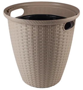Кашпо напольное Ротанг (Rattan) D 328/20 л с внутренним горшком 11 л Молочный шоколад
