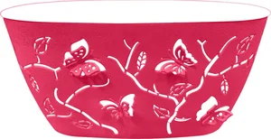 Горшок для цветов Butterflies 4 л 300х150 мм овальный ягодно-розовый