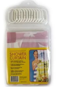 Штора для ванной 183х183 см с кольцами 34128-15