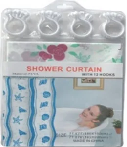 Шторка для ванной 180х180 см из полиэтилена 34128-G-4