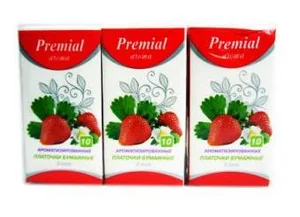 Платочки бумажные Premial Aroma трехслойные с ароматом клубники 10 шт280202-3