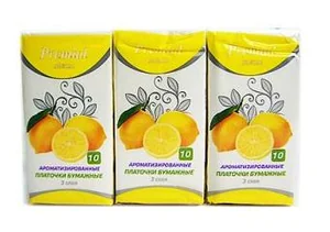 Платочки бумажные Premial Aroma трехслойные с ароматом лимона 10 шт 280202-2