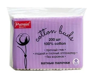 Палочки ватные Premial Beauty в пакете с запайкой 200 шт 282435